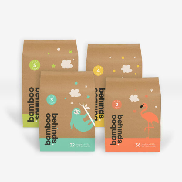 Bamboo Behinds Product Range | Featured image for Eco Friendly Nappies – Premium Eco Bamboo Nappies by Bamboo Behinds.